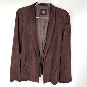 Eileen Fisher Goat Suede Chocolate Brown‎ Jacket Size Small